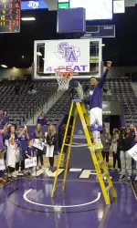 Senior Trey Pinkney closed out his home career at SFA without losing a Southland Conference game in WRJ Coliseum