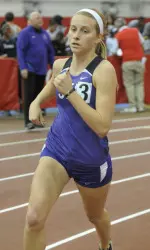 Senior Shelby Pesek took first place in the 3,000m on Friday night