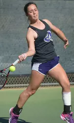 Freshman Vanesa Calvo Pardo put the finishing touches on an SFA win over NSU on Sunday afternoon