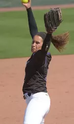 Sophomore Callee Guffey pitched a shutout in game two on Saturday