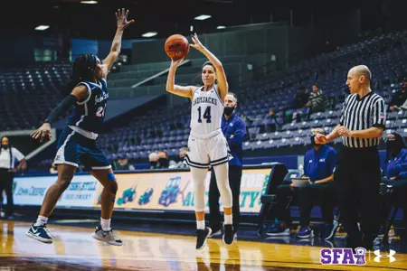 Player of the Game, Marissa Banfield (6-9 3PT.) with 20 points in win over Jackson State.