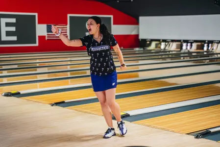 Kathleen celebrates a strike