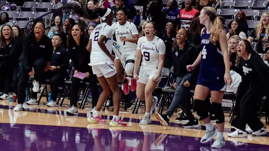 Bench Celebration shot at Game Winner vs. ACU (11-14-25)