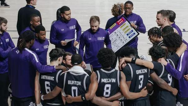 Timeout Huddle at Rice