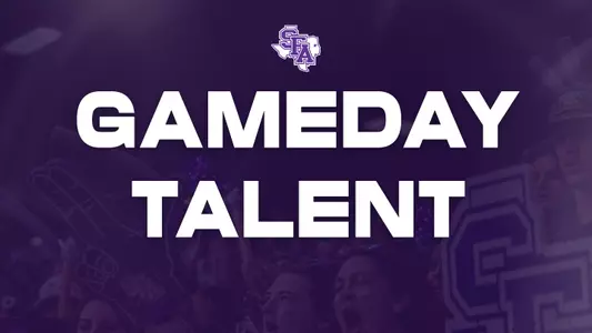 purple background with the words Gameday Talent