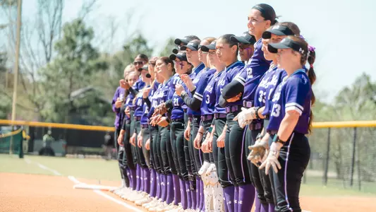 Team lined up on first base line at Texas Southern