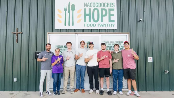SFA MBB HC Matt Braeuer with Phi Kappa Psi, Texas Epsilon at Nac Hope (April 2026)