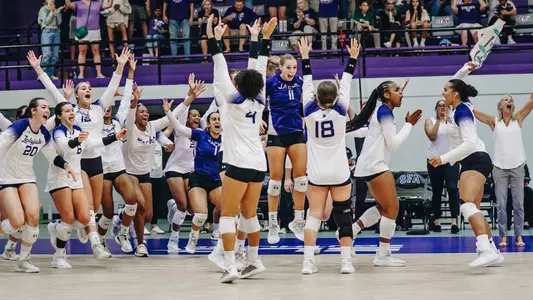 VB Team Celebrating after defeating ACU