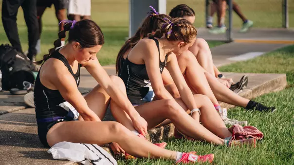 Women's Cross Country runners getting ready to race