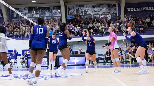 VB Team Celebrating after point vs LSU-NOLA (9.26.26)