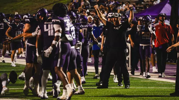 Coach Carthel defensive celebration vs. East Texas A&M (9-5-26)