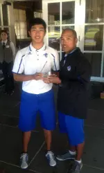 Lloyd Jefferson Go (left) and Head Coach Clay White