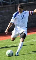 Senior Max Garcia sent a shot off the post late in the first half at Xavier.