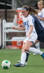 Senior Meghan Hayes and the Pirates look to pick up three crucial points against SJU in Queens on Saturday night