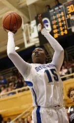 Senior Brittany Webb scored a career-high 18 points with six rebounds in the win over Wagner.