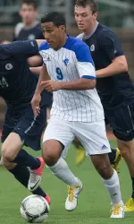 Forward George Velasquez was one of seven seniors honored on Senior Day