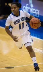 Redshirt junior Ka-Deidre Simmons finished with 14 points and seven assists in the season opener.