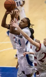 Redshirt sophomore Bra'Shey Ali pulled down 15 rebounds against Longwood on Friday night.