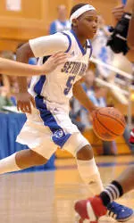 Junior Alexis Brown made her season debut on Saturday and finished with 11 points, seven rebounds and seven assists.