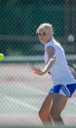 Sophomore Hannah Liljekvist combined with Madison Shoemaker to advance to tomorrow's A flight doubles final in her first competition as a Pirate