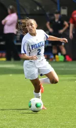 Senior Ashley Clarke attempted a game-high four shots against Delaware