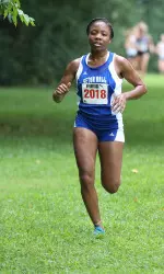 Senior Nyala Eddings led The Hall for the fifth consecutive race on Saturday with the fastest 5K time of her career