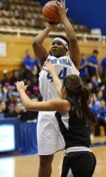 Senior Janee Johnson hit her first career 3-pointer with just over a minute to play.