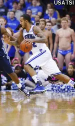 Pirates guard/forward Brian Oliver drives to the basket. (Jim O'Connor-USA TODAY Sports)