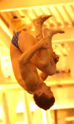 Senior Ben Mitchell nearly broke his own record in the three-meter against Montclair State with a score of 322.35.