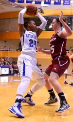 Bra'Shey Ali pulled down a team-high 12 rebounds at West Virginia on Monday night.