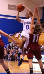 Daisha Simmons scored 23 points with eight assists, seven steals and six rebounds in the win over Creighton.