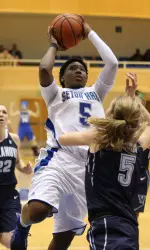 Junior Alexis Brown dished out a career-high nine assists at Georgetown.