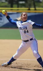 Jen Metzger picked up the win over Boston with a complete game and six strikeouts.