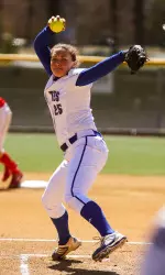 Junior Danielle DeStaso struck out nine to pick up the win in game two against Creighton on Saturday.