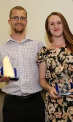 Women's golfer Hannah Basalone and Carl Johnston of men's cross country were named Senior Scholar Athletes of the Year