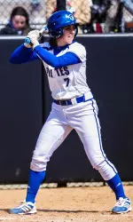 Senior Maria DeLuca went 3-for-4 with two RBIs at DePaul on Sunday.