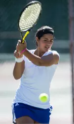 Senior Rocio Portela and classmate Chloe Sher picked up their 10th victory at #1 doubles on Senior Day
