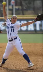Freshman Lauren Fischer allowed just two hits with two strikeouts against Georgetown on Saturday.