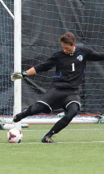Sophomore Julian Spindler made five saves in posting a shutout win against UMass Lowell on Sunday afternoon.