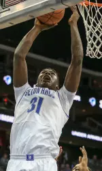 BIG EAST Rookie of the Week Angel Delgado recorded his fifth double-double of the season, finishing with 12 points and 15 rebounds