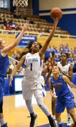 Tabatha Richardson-Smith hit six threes and scored a game-high 35 points to lead the Pirates on Sunday.