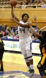 Janee Johnson tied her career-high with 12 rebounds in the win over Villanova on Friday.