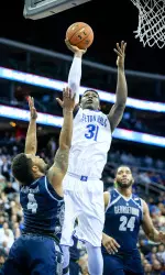 Angel Delgado delivered 12 points and 15 rebounds on Tuesday; hauling in double-digit boards for the sixth time in 12 BIG EAST games