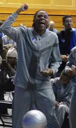 The Pirates celebrate after earning their first NCAA berth since 1995.