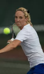 Junior Isabell Klingert already owns nine dual match victories in her first season with the Pirates