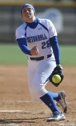 Danielle DeStaso hit .462 and picked up a pair of wins on the mound last week.