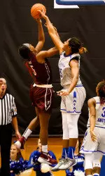 Lubirdia Gordon ranks second in the BIG EAST with 2.5 blocks per contest