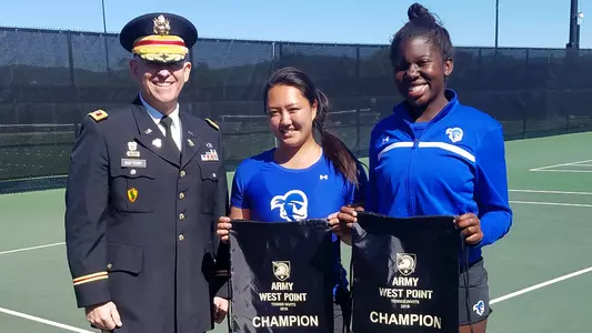 Tennis West Point Invite Doubles Champs Katie Kim and Thandy Kangwa