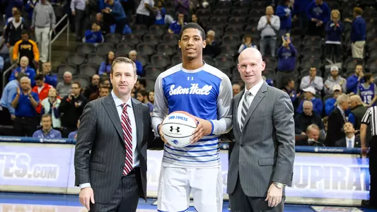Desi Rodriguez 1000 Points Recognition with Pat Lyons and Kevin willard
