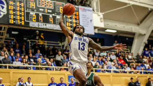 Myles Powell about to dunk vs. Wagner